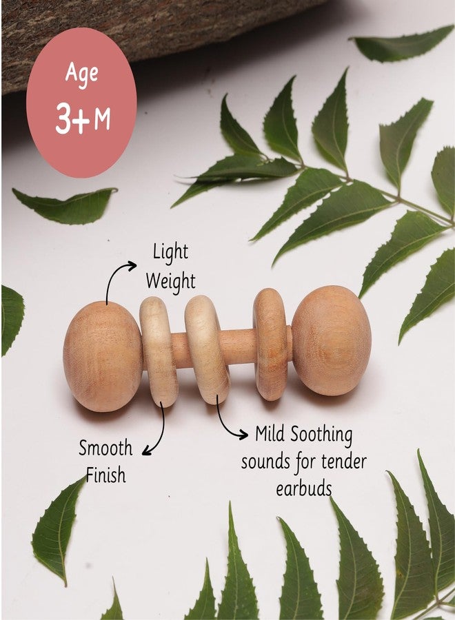 Ariro Toys Wooden Dumbbell with Rings - Perfect for Babies 1-6 Months | Safe | Smooth Teether & Toy for Newborns | Eco-Friendly | Anti-Bacterial | Handcrafted - Image 5